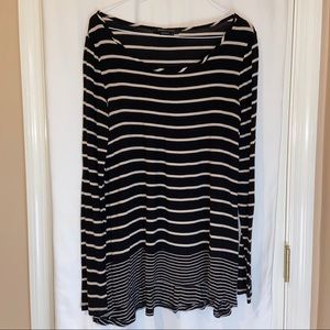 BCBG MAXAZRIA Black & Cream Long Sleeve Shirt